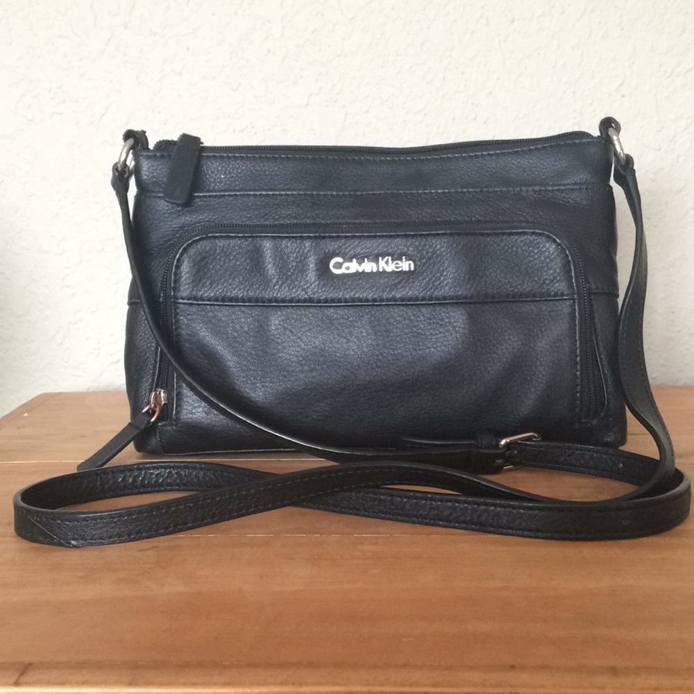 Calvin Klein Black Leather Crossbody